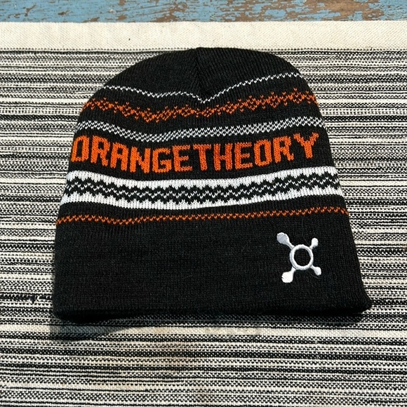 Orange Theory Beanie Hat Black Orange One Size Pull On Warm Winter Hat Ski Snow - Picture 1 of 3
